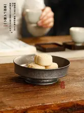 高脚プレート【和風・陶器製・復古デザイン・供物用・ケーキやスナック用】