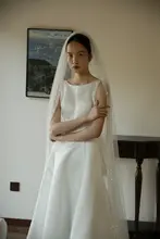 豪華なビーズ付きロングヴェール【結婚式・フォトシューティング用】