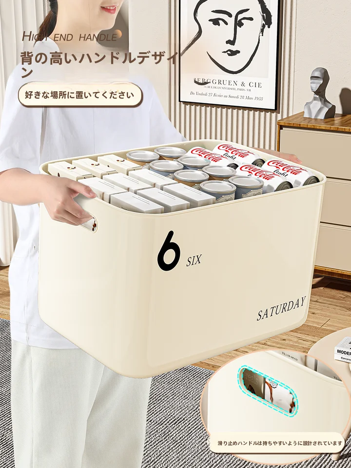 リビング用プラスチック収納ボックス【おもちゃ・本・小物整理・テーブル置き】