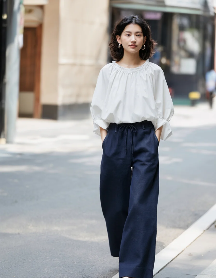 ストリートファッションの本質を学ぶ：高腰ゆったりパンツのコーデガイド