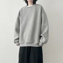 シンプルな無地デザイン！カジュアルクルーネックセーター【男女兼用・春秋用・ゆったりフィット】