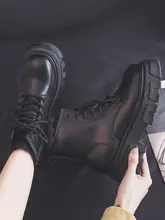 厚底マーティンブーツ【冬用・裏地ボア・ハイトップ・黒】