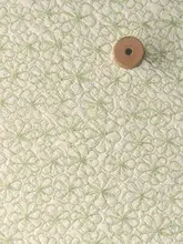 緑青灰色の花柄ポリエステル製  自作新中式トップスワンピース・旗袍風・シワの出にくい素材