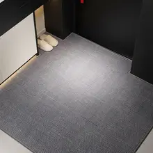 高級感のある玄関用マット【グレー・編み込みデザイン・洗濯不要】