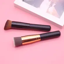 携帯用 斜め平頭ファンデーションブラシ【柔らかい化粧ブラシ・パウダー・クリーム用】