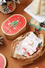 クリスマスギフトボックス【レトロデザイン・菓子やクッキー用・楕円形】