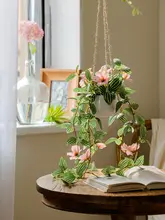 リアルなデコレーション！吊り下げ式の観葉植物【擬似の花・インテリア用】