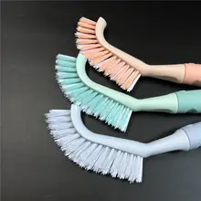 角が曲がった硬毛クリーニングブラシ【キッチン・バスルーム用・防滑ハンドル・窓枠掃除用】