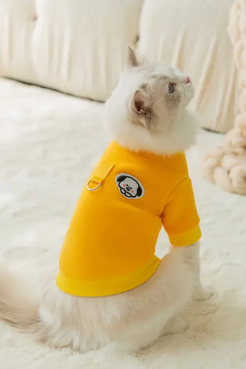 ペット用 猫用フード付きトレーナー【引っ張り可・秋冬用・毛が抜けにくい・シルバーグラデーション】