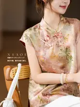 優雅なデザインのサテンブラウス【ゆったりシルエット・極上の柔らかさ・シワになりにくい】