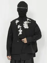 新中式刺繍入りメンズベスト【立襟・サイドスリット・ゆったりデザイン】