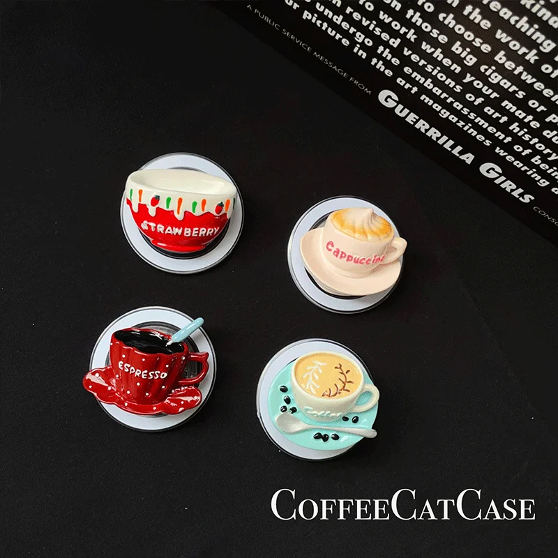 カフェ風マグネット付きスマホスタンド【伸縮可能・折りたたみ式・デスク用】