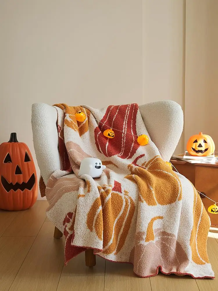 31ハロウィン用 ビンテージ風カボチャ模様ソファブランケットの実用性とシーン別活用法