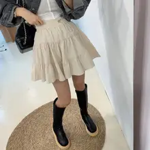 ゴムウエストの無地スカートパンツ（セットアップ対応）