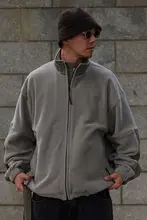 Broshood 23AW ゆったりフィット フリースパッチワークジャケット