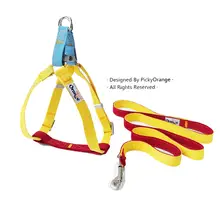 バイカラー 胸用ハーネス【小型犬用・お出かけ・コーギー・フレンチブルドッグ対応】（セットアップ対応）