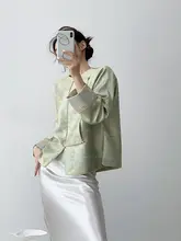中国風レトロデザインのゆったりショートジャケット【丸首・秋用・刺繍】