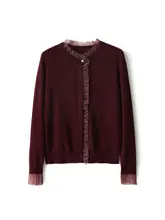 極上の柔らかさの毛糸セーター【オーガンジー切替・ウール・カシミヤ混】