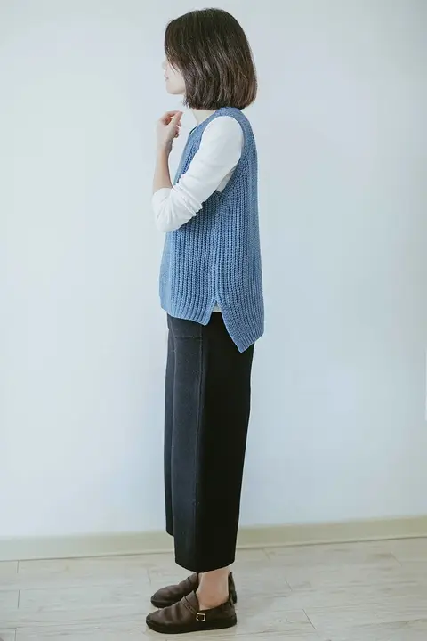 DIY編み物材料キット 蛋巻きリブタンクトップ【極上の柔らかさ・身長150-165cm向け】