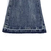 ハイウエストデニムパンツ【アメリカンレトロ風・フレアデザイン・春秋用】