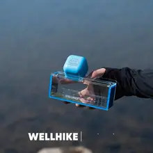 透明ケース付き 釣り用観察器【微生物用・スラングストラップ付き・メモリ付き】