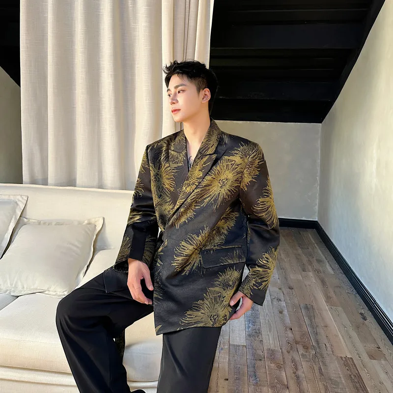 池袋服屋メンズで人気の秋季用中華風菊花プリントジャケット