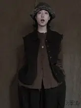 独創的なデザインのレトロ風肌寒さ対策ベスト【カジュアル・ゆったり・フリンジ付き】（セットアップ対応）