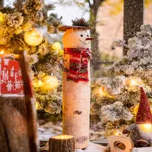 雪だるまの置物【クリスマスデコレーション・サンタクロースデザイン】