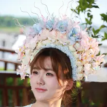 華やかな花飾り 髪飾り用DIY素材【花モチーフ・ヘアバンド用】