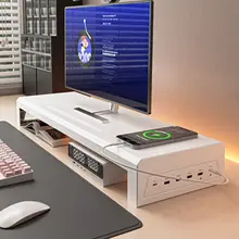 モニターアーム【USB拡張・ワイヤレス充電機能・金属ベース・デスク上の収納と支え】
