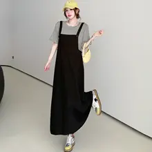 感あふれる！おしゃれなレイヤード風ショートスリーブワンピース【マタニティ対応・快適なロングドレス】（セットアップ対応）