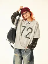 ヴィンテージ風迷彩デザイン長袖Tシャツ【秋用・レディース】