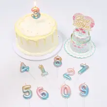 数字バースデーキャンドル カラフルなキャンディ ケーキ 大人 子供 パーティーデコレーション 創造的 個性
