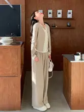 カーディガン風トップスとパンツ【春秋用・スタイル・上質感・セットアップ対応】