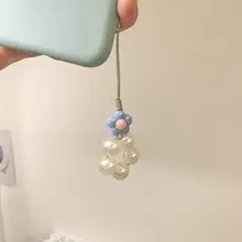 可愛い花モチーフのミニスマホストラップ【多色展開・かわいいデザイン】（セットアップ対応）