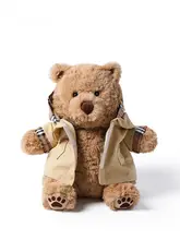 イギリス風トレンチコートのライオンベアぬいぐるみ【安らぎの抱き枕・誕生日ギフト】