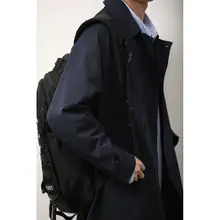 LH store メンズカジュアルトレンチコート【無地・春秋用・ゆったりフィット・中長丈】