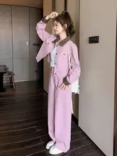 粉色デニムセットアップ【カジュアル・春用・外出用・クールデザイン】（セットアップ対応）