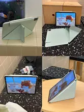 薄荷グリーンのiPad保護カバー【磁気吸着・折りたたみスタンド機能付き】（セットアップ対応）