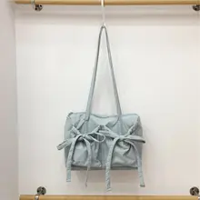 小型トートバッグ【バレエスタイル・リボン付き・ナイロン製・ショルダー・サブバッグ】