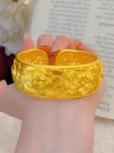 幅広い牡丹フラワーデザインのバングル【ヴィンテージスタイル・新中式結婚用ジュエリー】