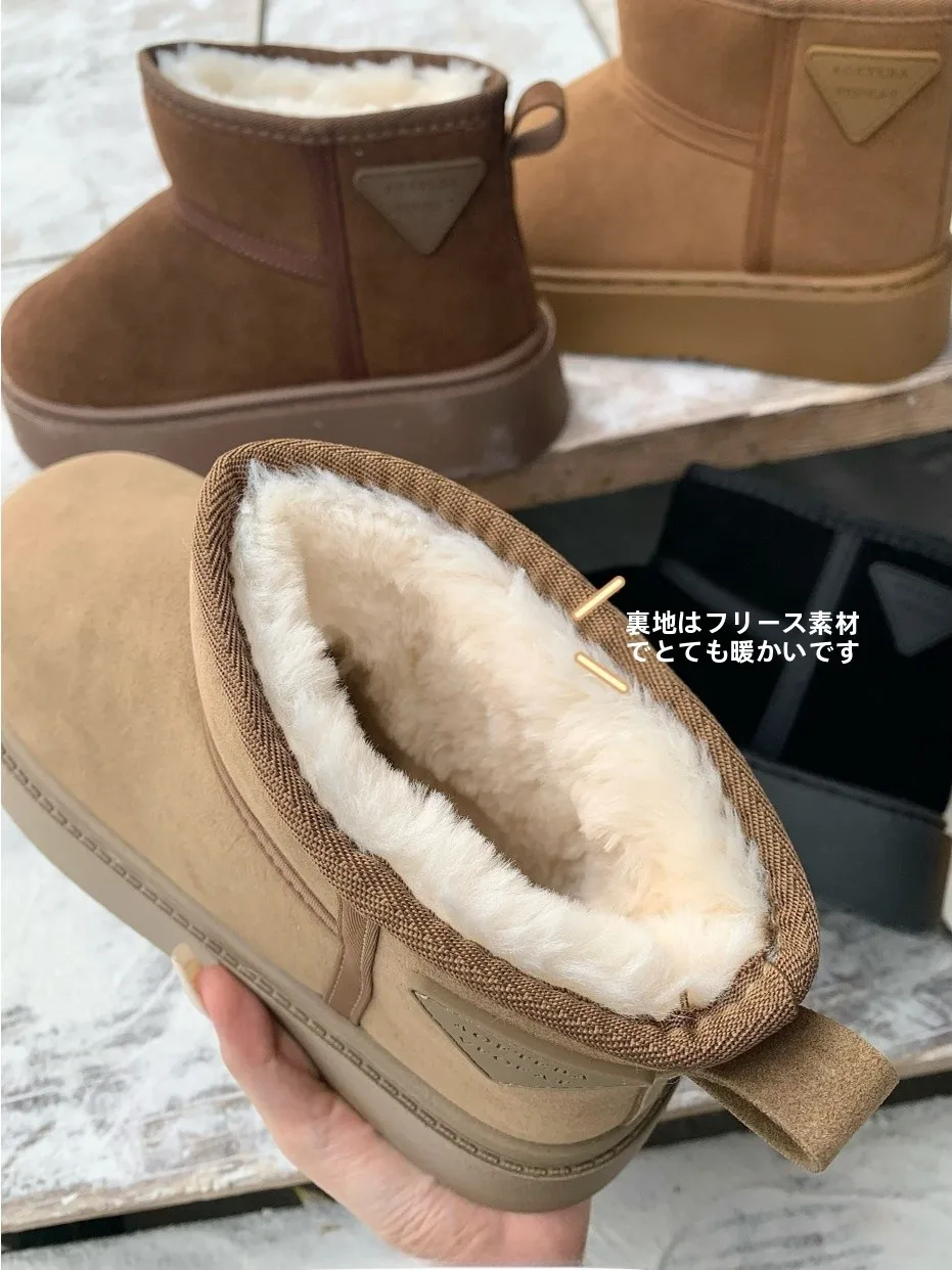 可愛いデザインの冬用ショートブーツ：厚底・保温・丸トゥで実用性とファッションを両立