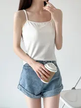 モダールコットン製 長丈キャミソール【胸パッド付き・ホワイト・美しい背面デザイン】
