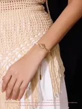 海洋ブレスレット 休暇向け スタイル ゴールド シェル パール デザイン