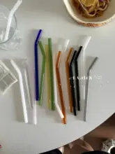 シンプルデザインのカラフルガラスストロー【直型・再利用可能・透過性】（セットアップ対応）