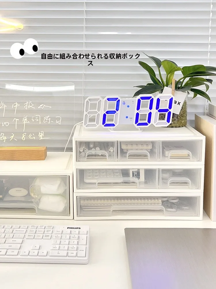 デスク用収納ボックス【引き出し式・透明・文具・化粧品・学生寮用】 おうち時間を豊かにするおすすめアイテム