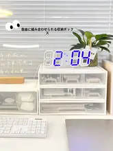 デスク用収納ボックス【引き出し式・透明・文具・化粧品・学生寮用】