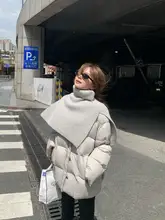 冬用 レディース ダックダウンジャケット【柔らかさとおしゃれなデザイン・浅灰色】