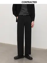 スラックス メンズ カジュアルパンツ 立体裁断 韓流 ルーズ ストレート 防シワ加工 上品 落ち感 きれいめ 「ZPZ」