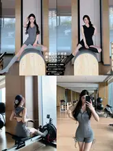 ドローストリング付きフード短袖ヨガオールインワン【美背デザイン・ショートパンツ・女性用】